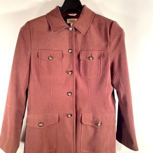 CHOCOLATE ULTRA SUEDE PANTS SUIT by TALBOTS SIZE 8